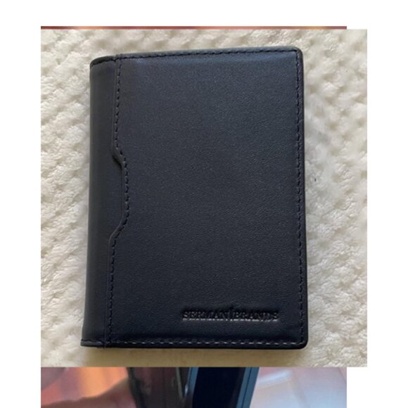 Men Blue Slim leather RFID Blocking Minimalist Card Front Pocket Wallets - Picture 2 of 10